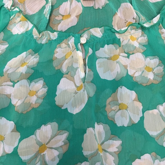 Sheer green floral Old Navy blouse - Picture 2 of 2
